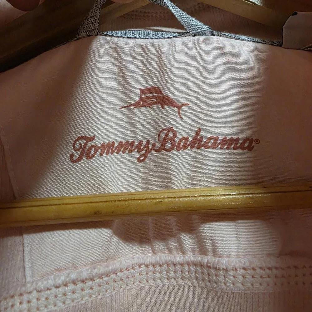 Tommy Bahama Men's Pink 1/4 Zip Pullover Sweatshirt Mock Neck Size M